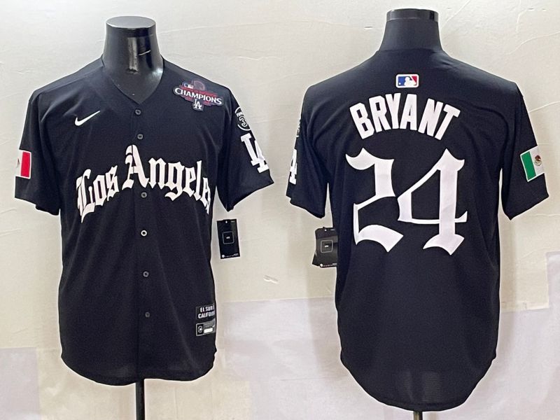 Men Los Angeles Dodgers #24 Bryant Black Five generations Joint Name 2025 Nike MLB Jersey style 11->los angeles dodgers->MLB Jersey